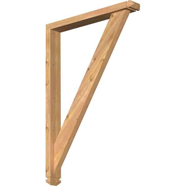 Ekena Millwork Traditional Arts and Crafts Smooth Bracket w/ Offset Brace, Western Red Cedar, 3 1/2"W x 26"D x 38"H BKT0402X26X38TRA03SWR - main
